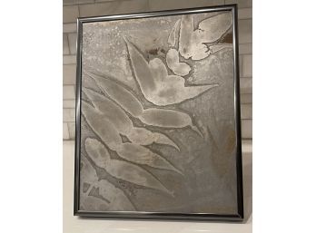 Original Etched Metal Framed Art Board, Artist Signed