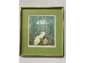 In Hiding Vintage Helen Siegl Wood Cut Print Pencil Signed And Numbered