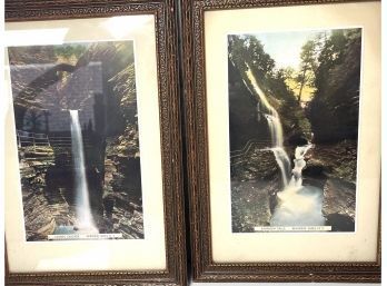 Lovely Vintage Hand Colored Photography Art Pieces (NY Waterfalls) 10 X 14