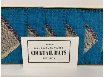 Irish Handwoven Tweed Cocktail Mats Set Of 6