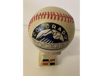 Colorado Rockies Ceramic Baseball With Stand