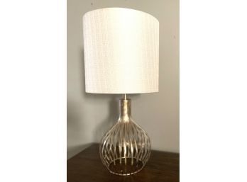 Champagne Strap Lamp  Beautiful With Great Original Shade
