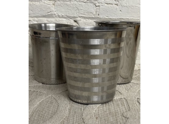 3 Piece Stainless Trashcans