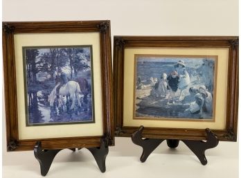 Two Vintage Prints In Wooden Frames
