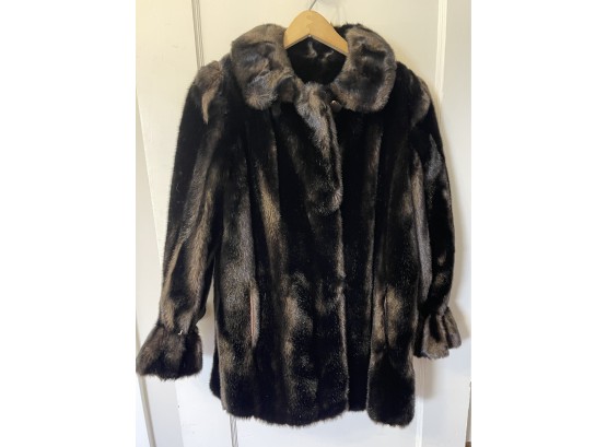 GORGEOUS  Vintage Tissavel France Faux Fur Coat.  M-L In Size