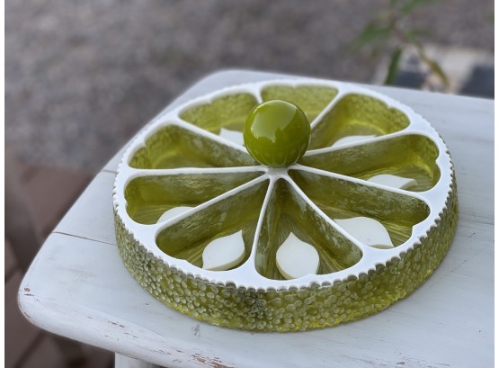 Mid Century Stylish Hostess Snack Tray With Texture And Tulip Styling