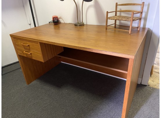 Lovely Teak Desk With Simple Lines And Two Drawers