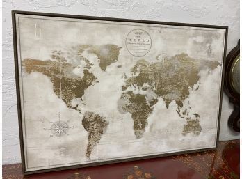 Nice Wall Art Of Old World Map With Contemporary Gold Styling 24x35