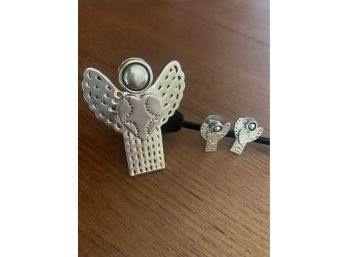 Angel Earrings And Brooch / Pendant