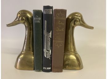 Solid Brass Mallard Duck Bookends