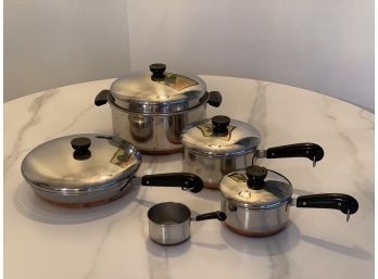 1801 Copper Clad Revere Ware Vintage Set In Like New Condition