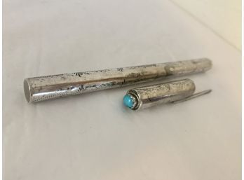 Silver And Turquoise Pen Cover