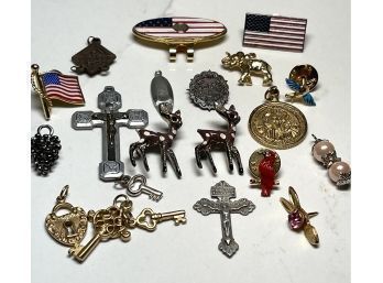 Vintage Charms, Pins Pendants And Baubles 20 Pieces