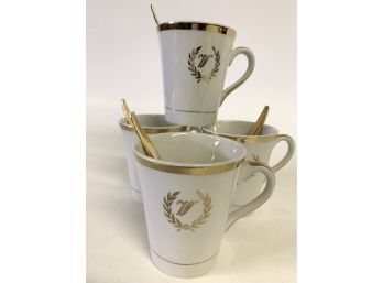 W Monogram Enoch Wedgewood Tunstall England Goldeware Coffee  Cup