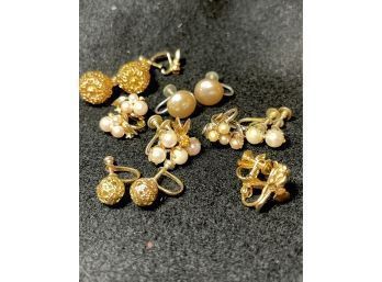 Sweet Vintage Earring Collection,classic Pearls & More, Clip Ons & Spring Backs