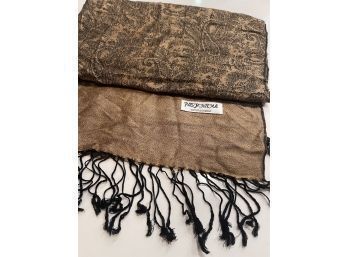 Stunning Pashmina Copper And Black Scarf