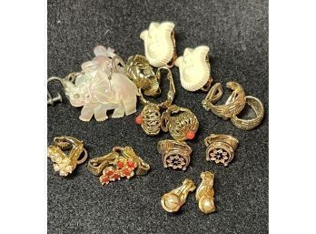 Sweet Vintage Earring Collection, Clip Ons And Spring Backs