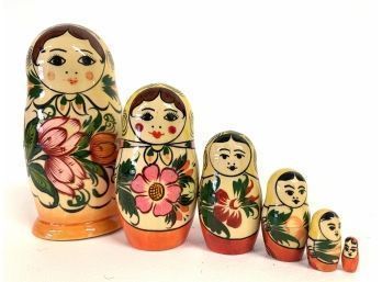 Set Of Six Wooden Nesting Dolls