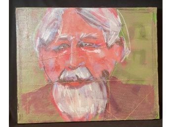 Mixed Media Urban Art (16 X 20) Wire Wrapped Orig Canvas,  Mystery Man 1