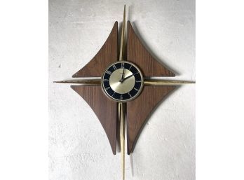 Mid Century Modern Verichron Starburst Wall Clock