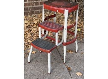 Vintage Cosco Stool  With Step That Folds In
