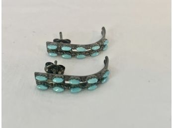 Silver And Turquoise Earrings #1
