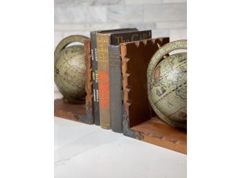 Old World Spinning Globe Bookends