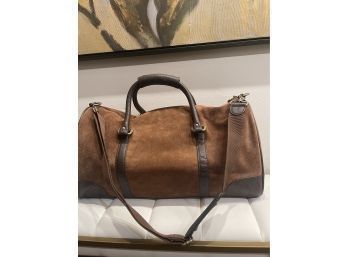 Fabulous Earthy Suede And Leather Duffel Bag.