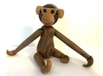 Danish Mid Century Kay Bojesen Style Teak & Oak Jointed Wood Monkey Made In Japan