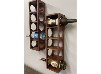 Crate And Barrel Wood Wine Racks- Wall Mount Or Table Top