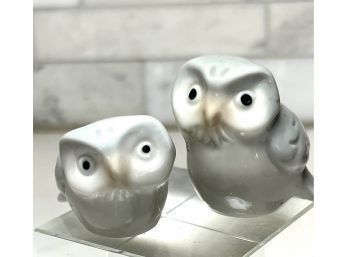 Sweet Porcelain Duo, Miniature Owls