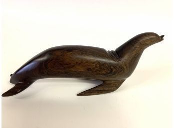 Sea Lion / Seal Iron Rosewood Hand Carved Figurine 14 Inch