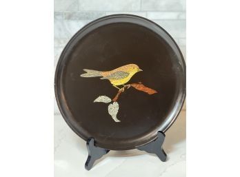 Couroc Of Monterey Of A Golden Song Bird On A Branch Plate 10.5'