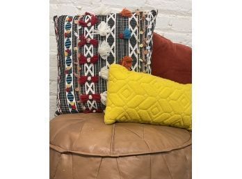 Exciting And Vibrant Textiles Pouf And Pillows