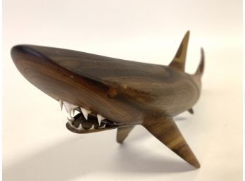 Carved Wood Shark 18 Inches Long