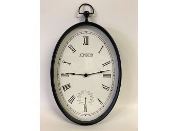 London Oval Wall Clock Approx. 12 X 20 Inches