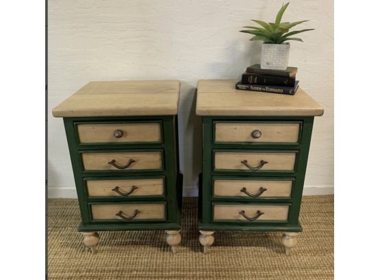 Rustic Well Made Side Tables / Night Stands Acorn & Branch Handles Approx.  29 H X 18 W X17d