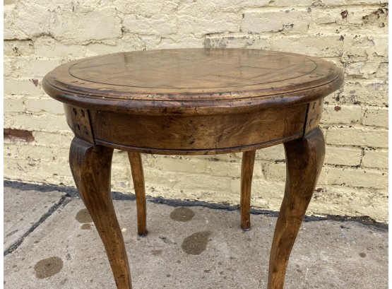 French Round End / Side Table Solid Wood By The Sterling Collection