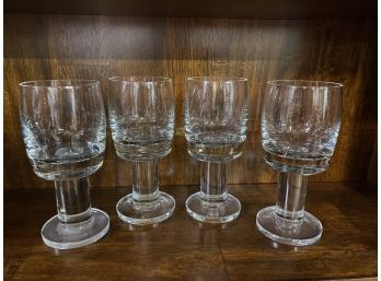 Four Svend Jensen Thor Crystal Heavy Stemmed Wine Glasses