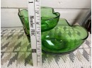 Green Two Level Mid Century Chip And Dip Bowls