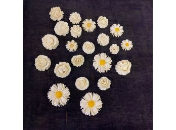 Medium Sized Carved Flowers From Vintage Composite Plastics