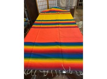 Mexican Cotton Orange And Stripes Soft Soft Mexican Bedspread