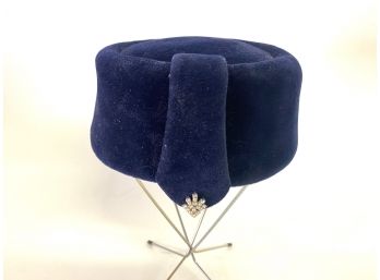 Vintage Italian Corona Velvet Hat With Bling