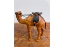 Leather Wrapped Camel Figurine.  Approx 7.5 High