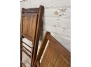 Vintage Wood Folding Chairs, Set Of 2