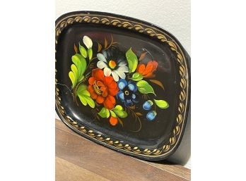 Russian Hand Painted Tole Tray. Fabulous Condition