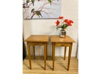 Pair Of Matching End Tables With Drawer