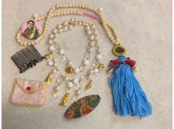 Mala And More Costume Jewelry And Mirror
