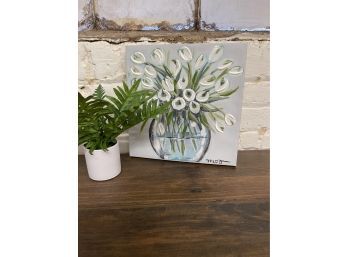 Ready For Spring, Canvas Art Piece And Potted Fern