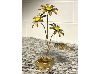 Mid Century Modern Brass Flower Figurine